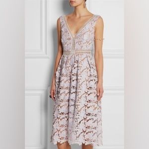NWT Self-Portrait lace midi dress in pale lilac (purple) in UK size 10 (US 6)